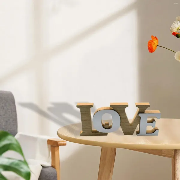 Figurine decorative Love Sign Free Standing Decor decorazioni a blocchi moderni Ornamento per la fattoria del Ringraziamento soggiorno camera da letto