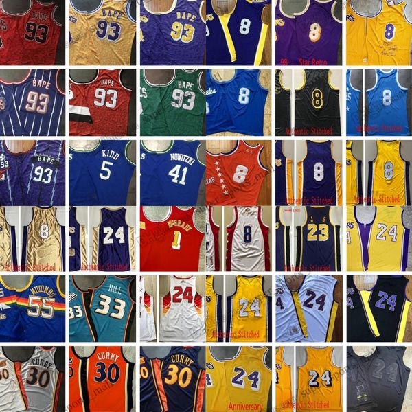 Real costura a oeste de todos os jogadores ocidentais raros Jersey de basquete 21 Kevin 1 Tracy Garnett McGrady 10 Mike 12 Ja Bibby Morant 13 Steve 34 Charles Nash Barkley Anthony