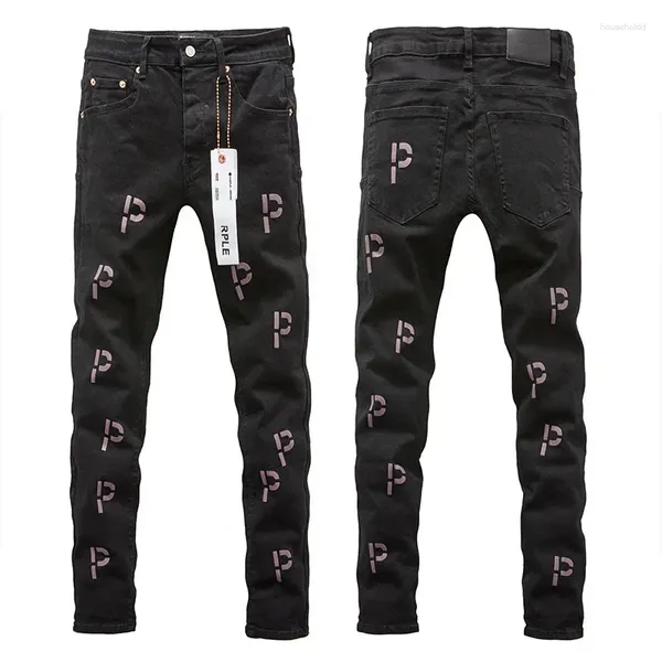 Pantaloni da donna jeans marca viola jeans europeo e americano ricamo a lettere europea e lavata maschile maschile