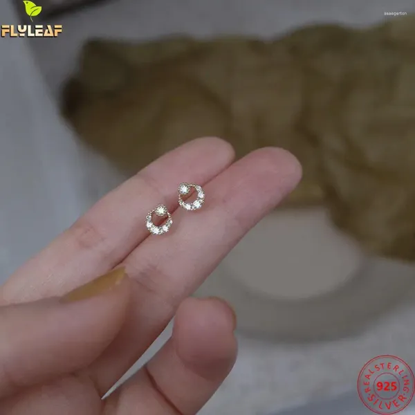 Brincos de garanhão 925 Sterling Silver Zircon Moon Mini for Women 14k Plaqueamento de ouro feminino jóias finas Ear unhas
