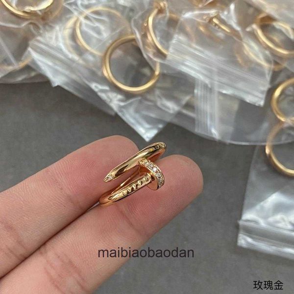 High -End -Designer -Schmuckringe für Frauen Carter gegen Gold Grobnagelringkopf und Schwanzdiamanten CNC Charakter Rot Original 1: 1 mit echtem Logo