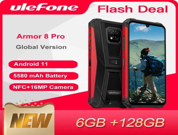Smartphones robustos UleFone Armour 8 Pro 6GB128GB Android 11 5580mAh NFC IP68 4G GPS Smartphone para celular à prova d'água GPS Smartphone4747319