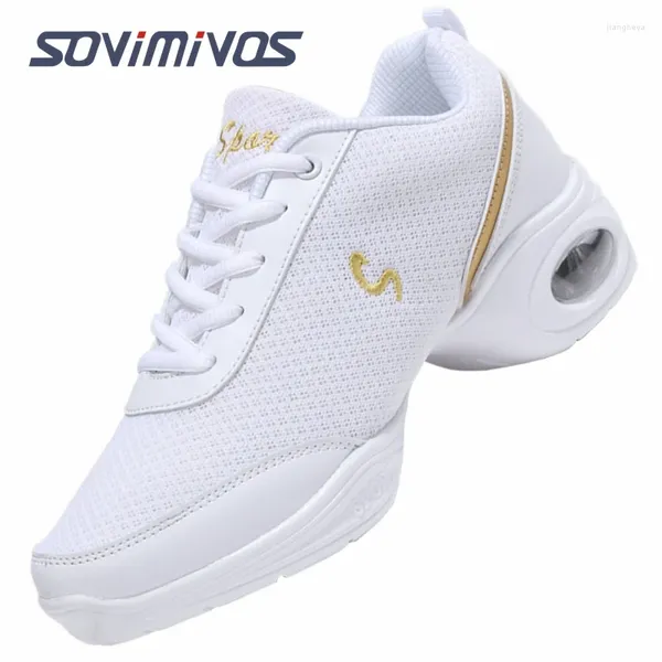 Tanzschuhe Frauen sanfte Außensohle Frau Atem Jazz Hip Hop Sport Sneakers Ladies Girl's Modern Dancing White