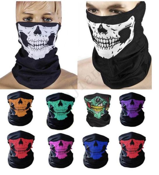 Fashion Face Mask Skull Sports Sports de cabeça de cabeça de ciclismo de ciclismo Bandanas de esqui mágica Cabeça envolve Cosplay CS Game Facemask Cover E2285791