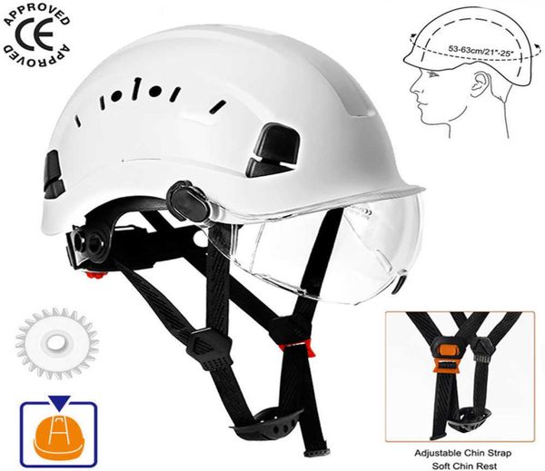 Capacete de segurança Óculos de construção de hard -chapéu para escalar capacete de proteção ao ar livre Capacetes de resgate de resgate ABS CAP4436519