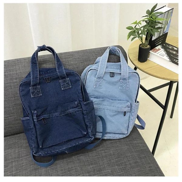 Backpack Denim School Bag Teenager Ladies High Capacity Women Backpacks Travel Students Mochila Harajuku Unisisex