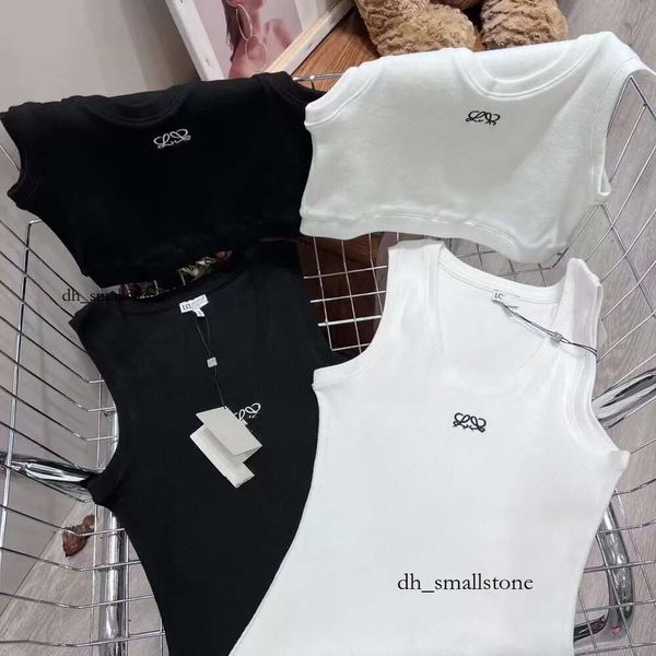 Loewew Tank Loewve Tank Sticker Logo Tank Top Sommer Kurzer schlanker Nabel exponiertes Outfit Elastic Sports Stricktanks Baumwolle Mischung Anagram SH 257