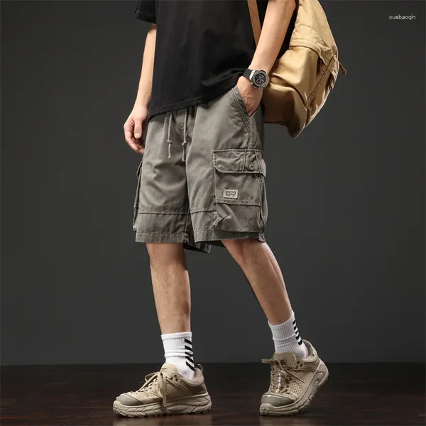 Herren Shorts Sommer American Heavy Vintage Cargo männliche INS Trend Plus-Size-Freizeitviertelhosen