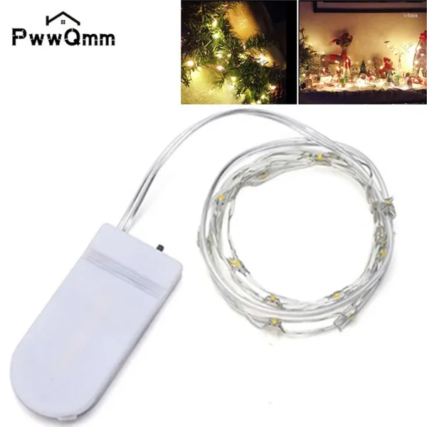 Decorazione per feste pwwqmm a led filo rame luci fata batteria a corda alimentata nuziale ghirlanda di Natale interno