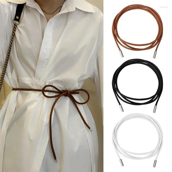 Cintos da cintura Belt Belt Decoração simples gravata com vestido Cantura longa corda atada por vestidos versáteis vintáteis cadeia de cordas de cordas