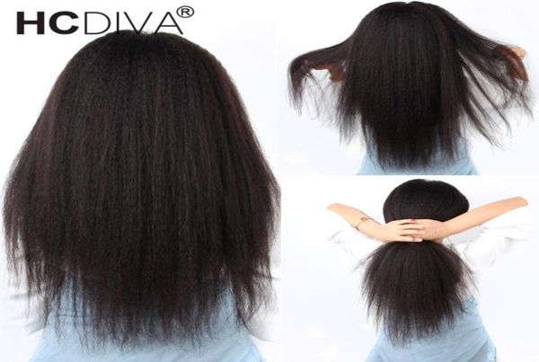 Afro Kinky Düz Dantel Parça Wig 131 Brezilyalı Remy İnsan Saç 5inch Derin Parça Dantel Dantel Peruk Pixie Cut 150 1026inch8621732