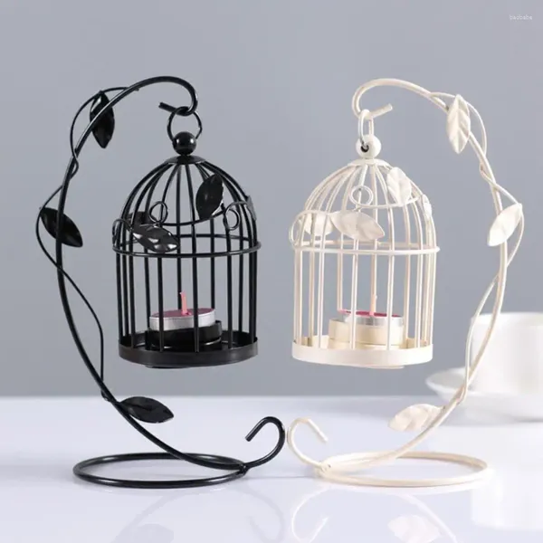 Kerzenhalter europäischer Stil freistehende stabile Kerzenlicht -Standblätter Bird Cage Iron Holder Party Supplies