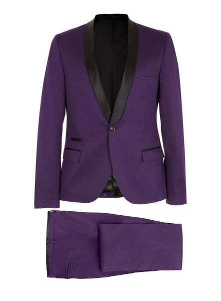 Tuxedos Novos smoking roxos para homens com smoking preto cetim lapela masculino para o noivo Dinner Pop Mens Suits Blazer (jaqueta+calça