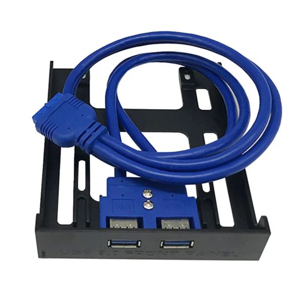 Resaggio 2 porta USB 3.0 Pannello frontale da 20 pin USB3.0 Hub Expansion Adapter Connector Balcina di plastica per PC Desktop Floppy da 3,5 pollici