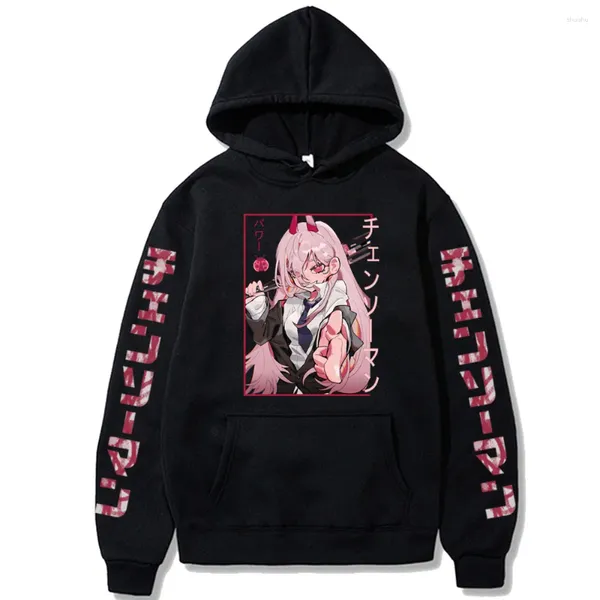 Hoodies femininos 2024 Chairraw Man Anime Power com capuz