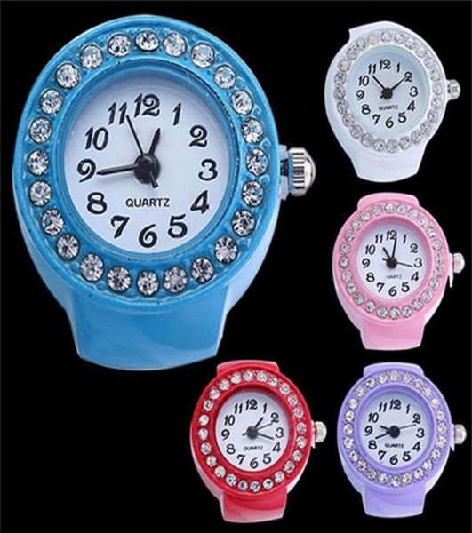 3Fashion Quartz Ring Ring Watch Lady Wristwatches Girl Watch Silicon Watches Round Watch Watch Rhinestone Elastic Watches Gift236Y1251242