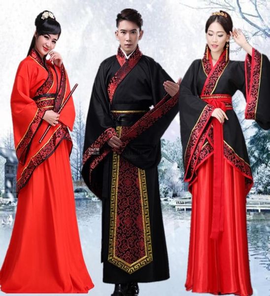 Hanfu National Chinese Dance Costume Men Ancient Cosplay Case tradizionale cinese Abbigliamento per donne abiti da uomo Hanfu Lady Stage Dress5221510