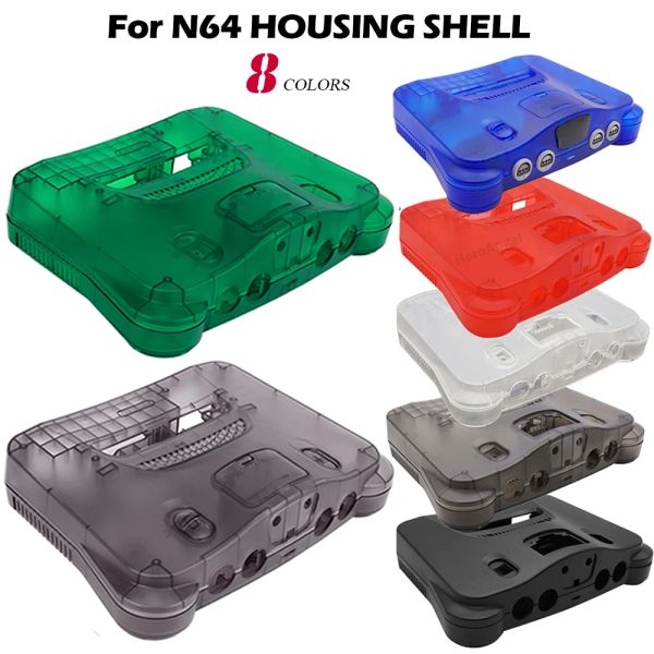 Alto -falantes 7 cores Novo habitação de substituição Shell Translúcida Case compatível com Nintend N64 Retro Video Game Console