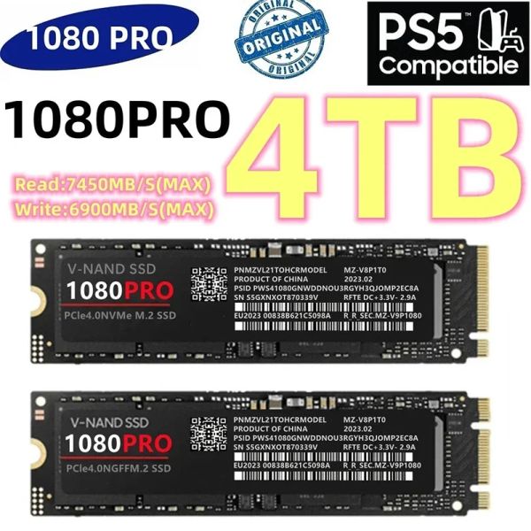 Muhafaza SSD 1080PRO 2TB ORİJİNAL M.2 2280 NVME 4TB PCIE 4.0 NGFF Katı Hal Sert Disk Masaüstü PC PS5 dizüstü bilgisayar