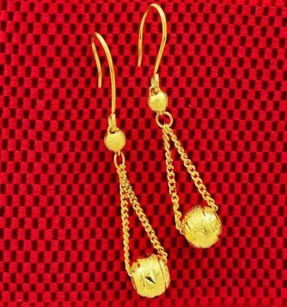 Dangle Kronleuchter Lucky Perlen -Drop -Ohrringe für Frauen 24K Gold plattiert trendy baumelnde Brauthochhaken Juwely7397094