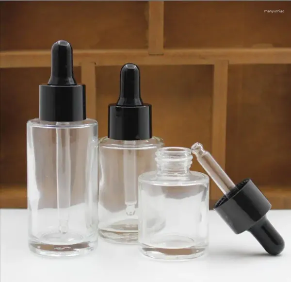 Speicherflaschen 30 ml Clear Glasflasche Whitening Droper ätherische Öl Serum Toner Spot entfernen Flüssigkeit Hyaluronische Hautpflege Kosmetik