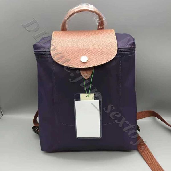 Vendas de alta qualidade bolsa bolsa de bolsa de atacado Moda de moda dobrável mochila francesa Nylon Mulheres 70º aniversário Bordado de luxo Borno