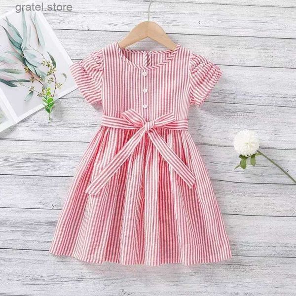 Mädchenkleider Kinderkinder Sommerkleider Mädchen neue Mode Prinzessin Kleid 9 Kinder Kleidung 8 Prinzessin Streifenkleid 7 Mädchen Größe 2 bis 12 Jahre alt