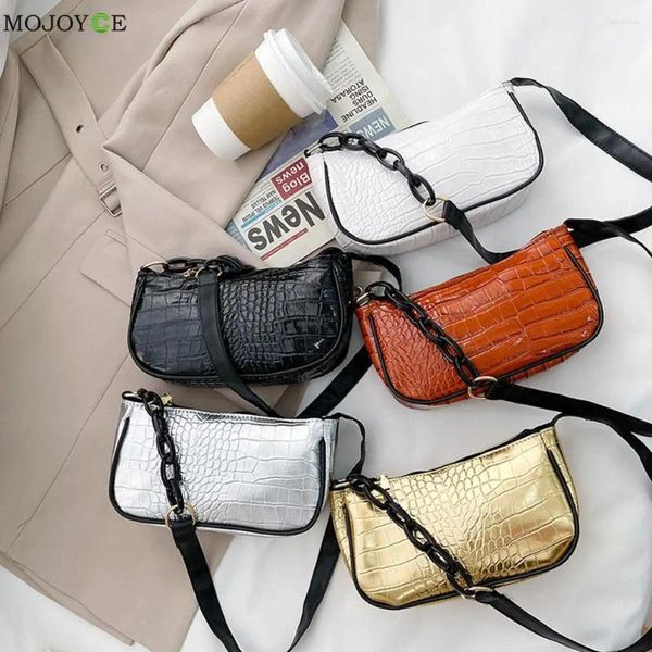 Tasche Daily Female Alligator Handtasche Leder Achselbeutel Einheitliche Farbe Schulter Dame Dressing Ornament für Telefon Lippenstift