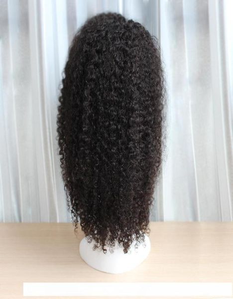 B Glueless Front Virgin İnsan Saç Perukları Frontal Dantel Peruklar Afro Kinky Kıvırcık Stil Parça Orta Bölüm 8 22 inç Afrika Ame4841743