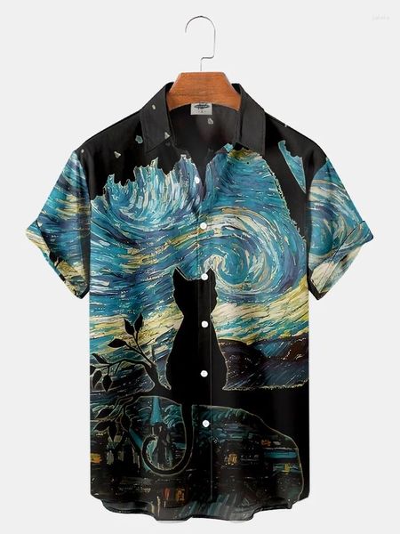 Camisas casuais masculinas Sacos de estampa de animais grandes para homens Trend Trend Summer Roupos 2024 Tees Designer Proibição importada