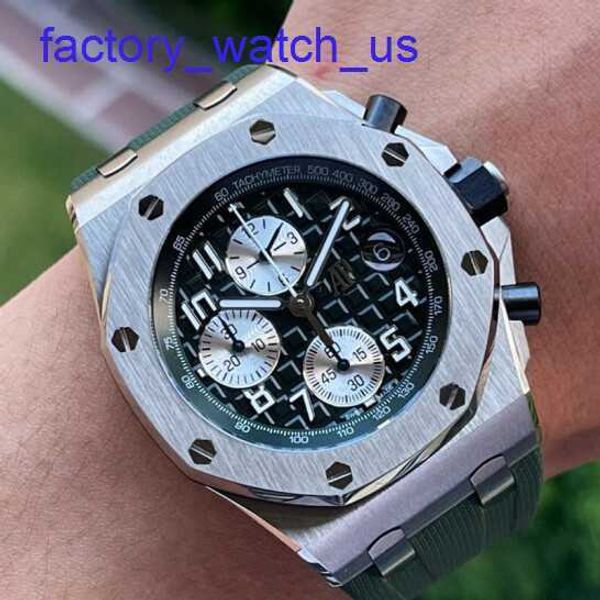 Top AP Wrist Watch Royal Oak Offshore Series Watch Watch 42mm Diâmetro Automática Moda Mecânica Lazer Homem Relógio 26238ti.OO.A056CA.01 Exército Verde