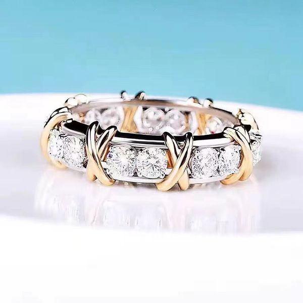 Damen Designer Schmuck Luxus Diamanten Ring für Frauen stilvolle Goldkreuzringe Retro Frau Ring Silber Party Jüdlern Größe 678 HOT -3