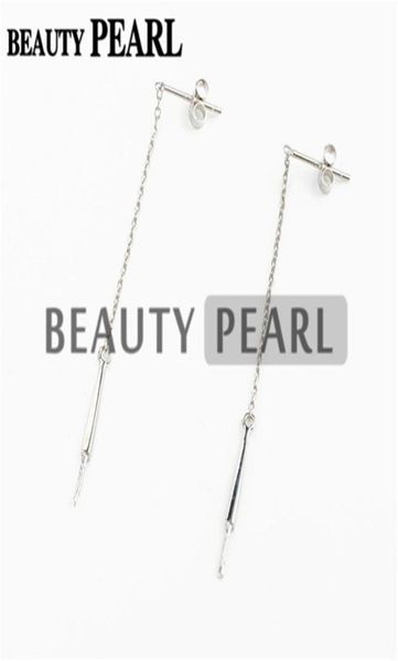 Hopearl Jewelry Pearl Drop Ohrring -Einstellungen 925 Sterling Silber Dangle Kette Ohrringe Blanks 3 Paare225y2814975