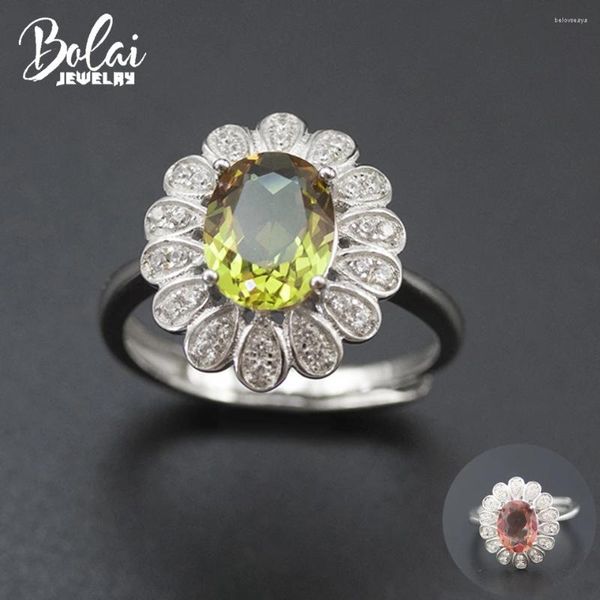 Кластерные кольца Болай Цветочный Султанит Кольцо 925 Стерлинговое серебро изменение цвета нано диаспора драгоценный камень.