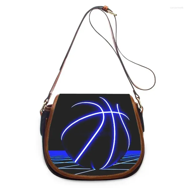 Drawstring Art Bagbasketball 3D Baskı Moda Kadınlar Crossbody Bag Lüks Çantalar Çanta Fermuar Omuz