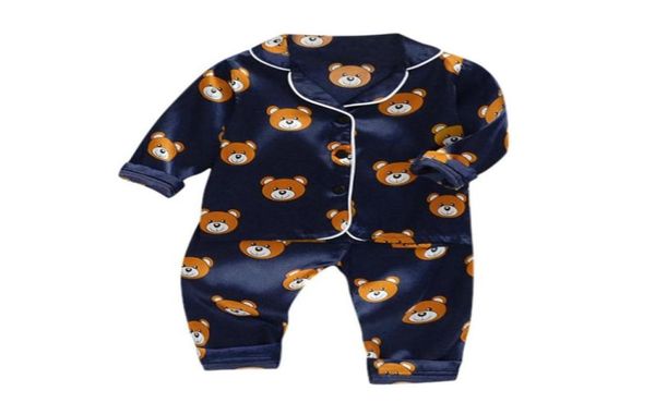 Pijama de bebê conjuntos 2021 Novos pijamas de desenho animado para crianças para meninos meninos de roupas de dormir longas e algodão