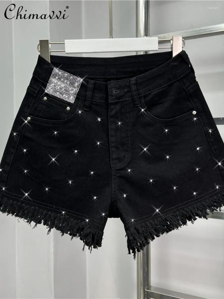 Женские джинсы A-Line Denim Shorts Thin Thin 2024 Summer Fashion High Taist