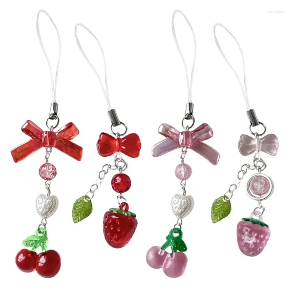 Keychains Strawberry Pinging Chairing Sweet Keychain Backpack Decoration Cherry