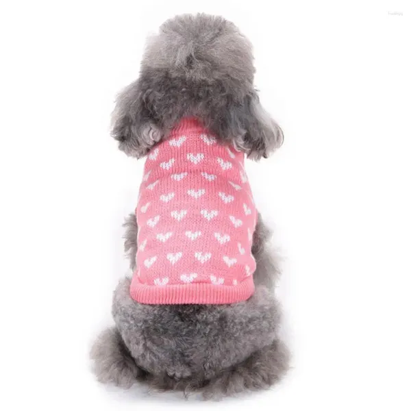 Camisinho de vestuário para cães Pet enérgico Petter Adorável Padrão de coração Moda de malha de dia dos namorados Roupas para pequenas