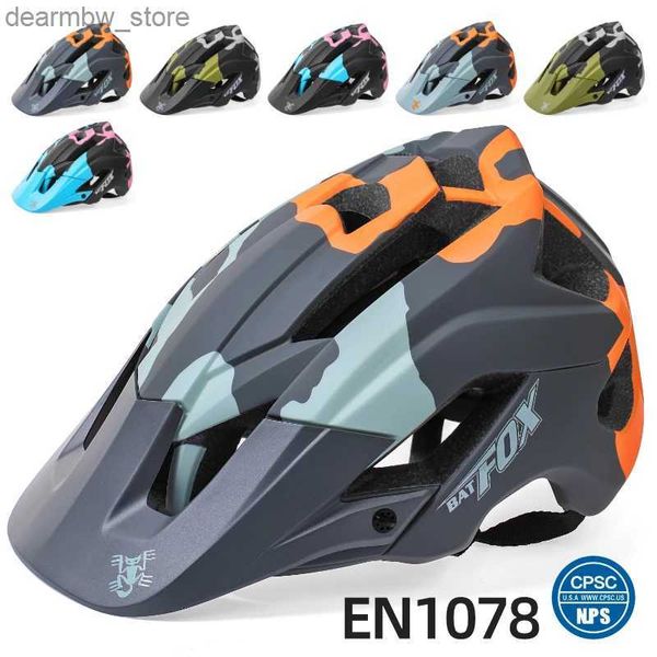 Cycling Caps Masken Batfox DH MTB Helm Kask Radfahren Helm Roadbike Helme Männer Frauen Sports Sicherheit Mountain Fahrrad Helm Capacete Ciclismo L48