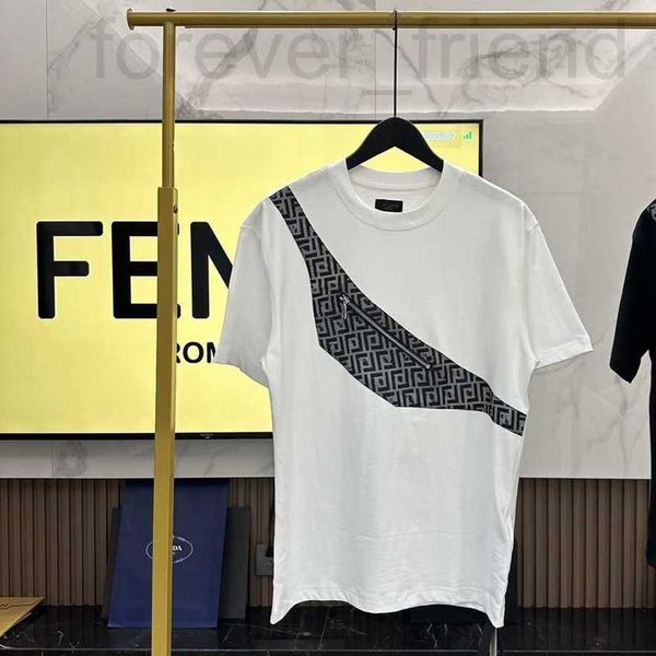 Herren-T-Shirts Designer Richtige Version 1.1f Home 2024 Taillepack Double F Gedrucktes runde Nacken Kurzarm T-Shirt und Frauen Paris Esel 1V Roewe o DQO8
