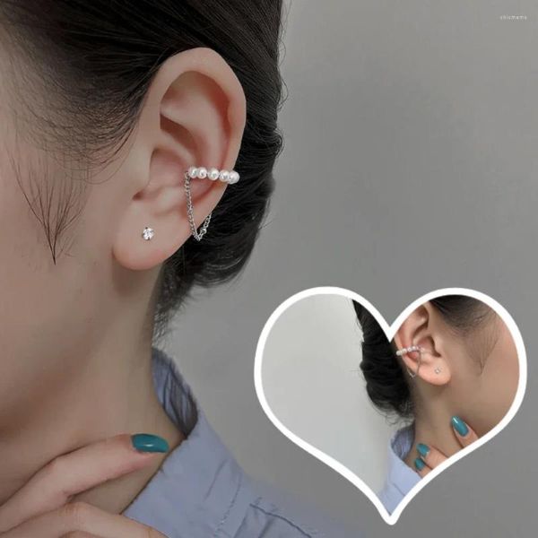 Brincos de costas clipe de orelha de pérola sem orifício clipes jóias doces ouvidos de brinco de osso Espírito Aretes de Mujer Factory
