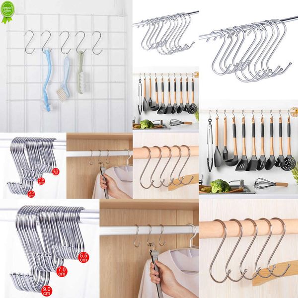 20pcs Edelstahl S-Form Multifunktion Metall Hanging Haken Kleidungsstift Kleiderbügel Holder Küche Badezimmer Aufbewahrungswerkzeug