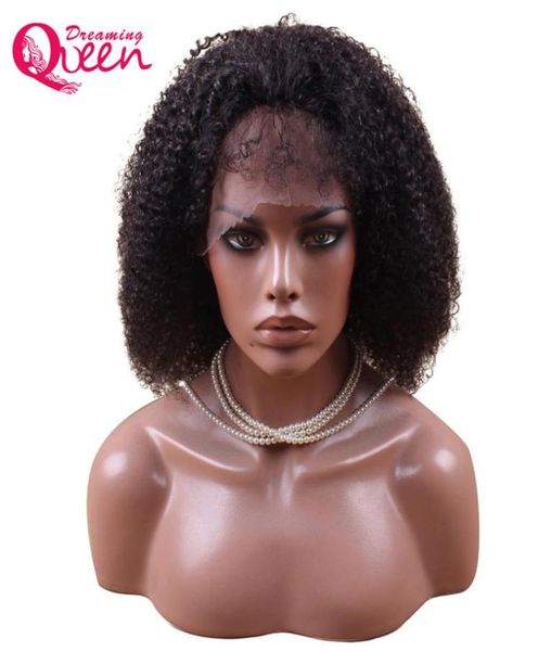 Moğol Afro Kinky Kıvırcık Saç Dantel Ön Vrigin İnsan Saç perukları Siyah Kadınlar İçin Bebek Saçlı Doğal Hat Kraliçe6314759