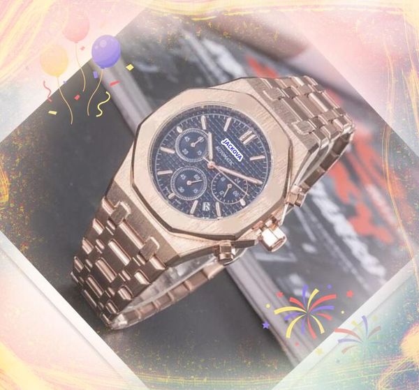 Auomatic Movement Trend Highend Watches Men Quartz Chronograph Day Date Date Calendar Retro Diamonds Bracet