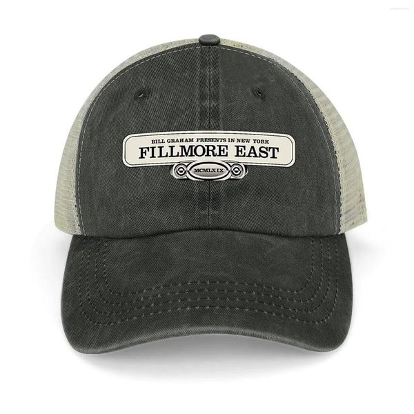 Beretti Bill Graham's Fillmore East Village Logo di New York Cappello da cowboy Cap Cap Cappelli anime di rugby per le donne maschi