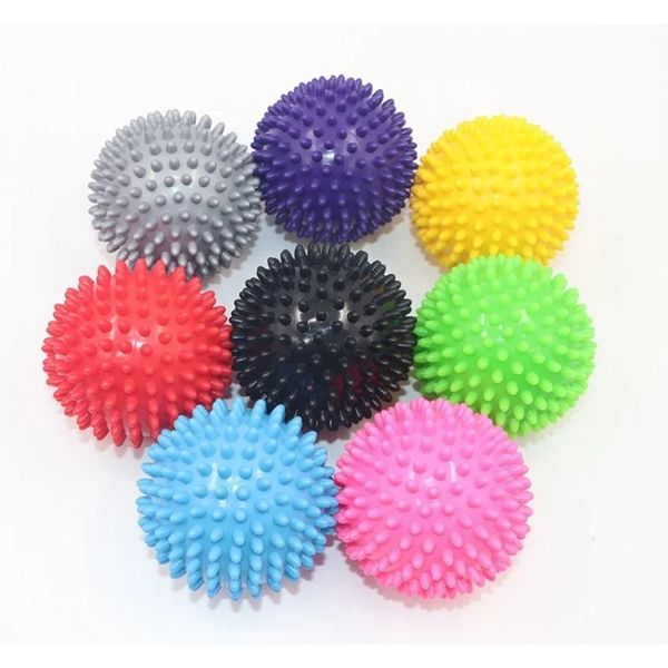 2024 Langlebige PVC Spiky Massage Ball Trigger Point Sport Fitness Hand Fußschmerz Relief Plantarfasziitis Reliever Hedgehog 7cm Bälle Massage