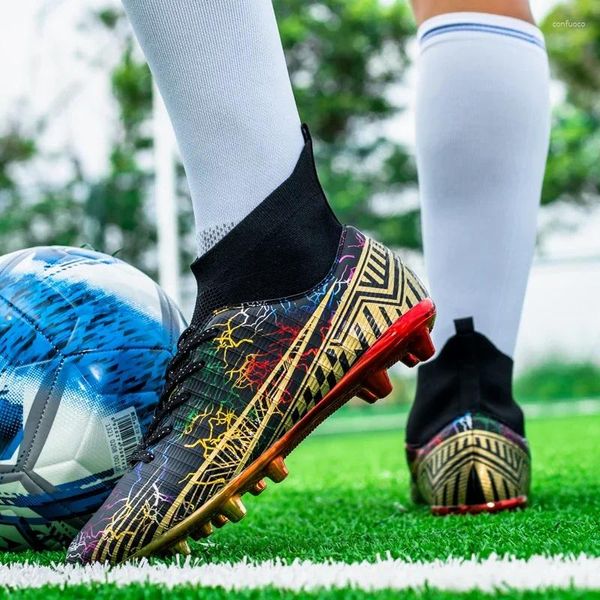 Amerikan Futbol Ayakkabıları Yüksek Top Futbol Fasion Erkekler Boots Artictial Grass Boy Erkekler Spor Anti Erkek Spor ayakkabıları Chuteira