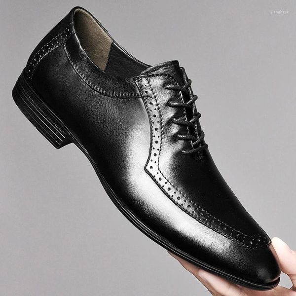 Casual Shoes Italienische Mode elegant Oxford für Männer hochwertige Männer echtes Leder formelles Kleid Luxuslaafer