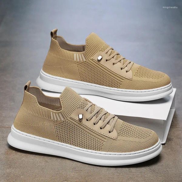 Sapatos casuais Summer Breathable Mesh com solas macias confortáveis e leves esportes de luxo masculino